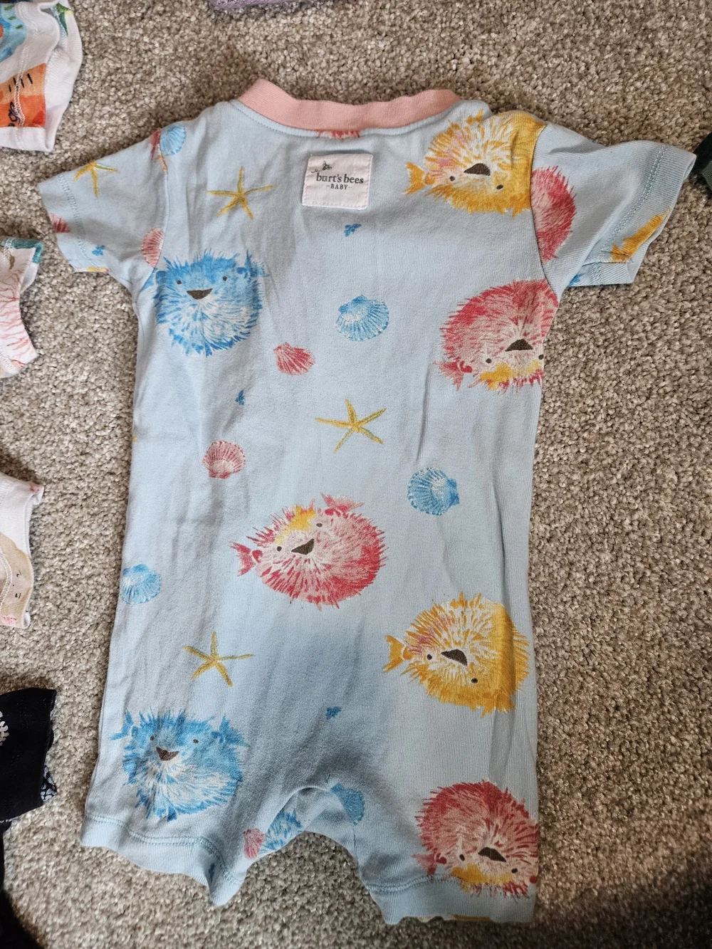 Burts Bees Baby Short Sleeve Romper Pajamas Bundle Of 4 - Assorted Size 6-9 M